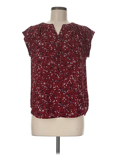 Pre-owned 41hawthorn Short Sleeve Blouse In Burgundy
