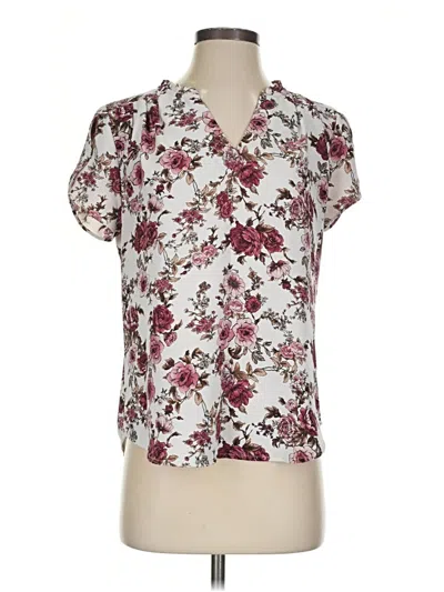 Pre-owned 41hawthorn Short Sleeve Blouse In Burgundy