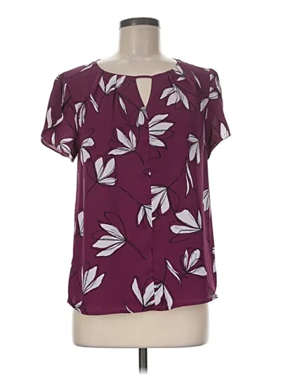 Pre-owned 41hawthorn Short Sleeve Blouse In Burgundy