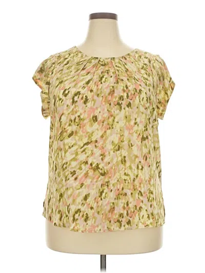 Pre-owned 41hawthorn Short Sleeve Blouse In Gold