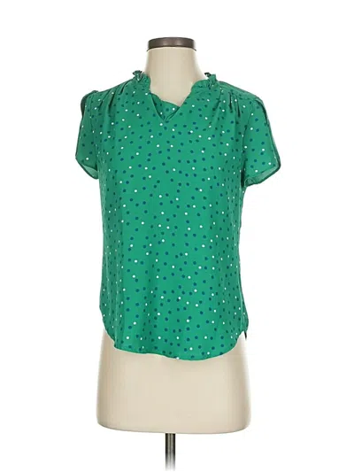 Pre-owned 41hawthorn Short Sleeve Blouse In Green