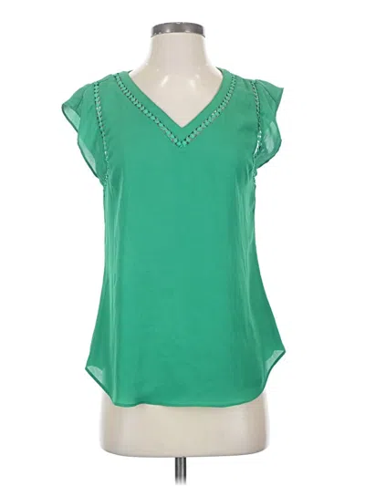 Pre-owned 41hawthorn Short Sleeve Blouse In Green