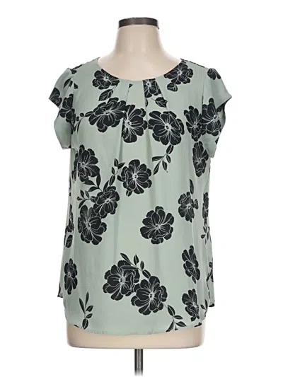 Pre-owned 41hawthorn Short Sleeve Blouse In Green