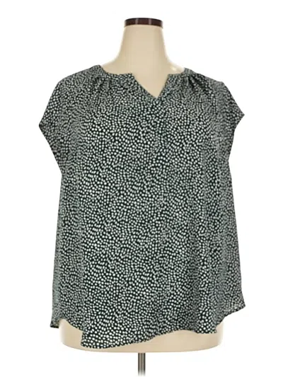 Pre-owned 41hawthorn Short Sleeve Blouse In Green