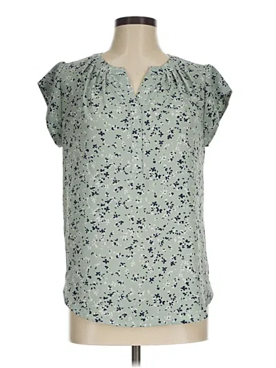 Pre-owned 41hawthorn Short Sleeve Blouse In Green