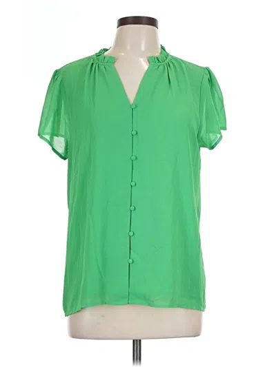 Pre-owned 41hawthorn Short Sleeve Blouse In Green