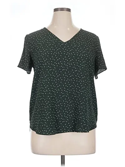 Pre-owned 41hawthorn Short Sleeve Blouse In Green
