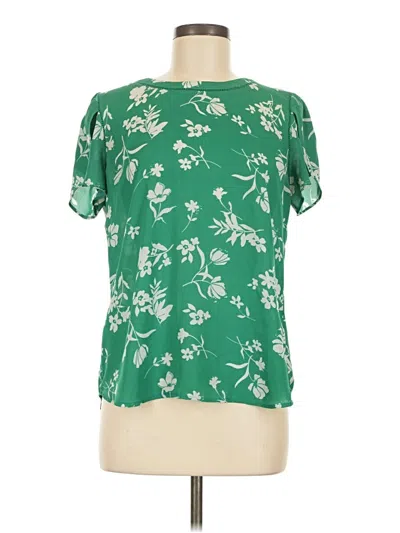 Pre-owned 41hawthorn Short Sleeve Blouse In Green