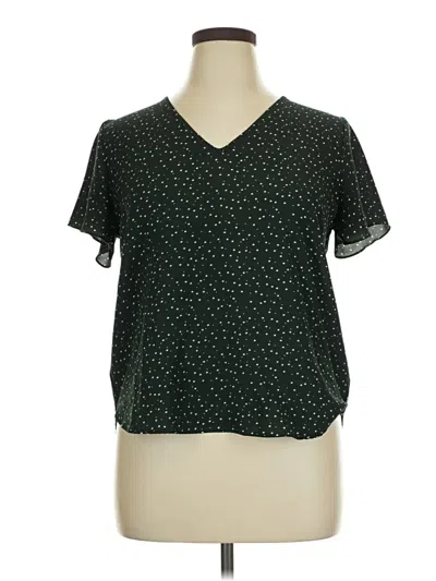 Pre-owned 41hawthorn Short Sleeve Blouse In Green
