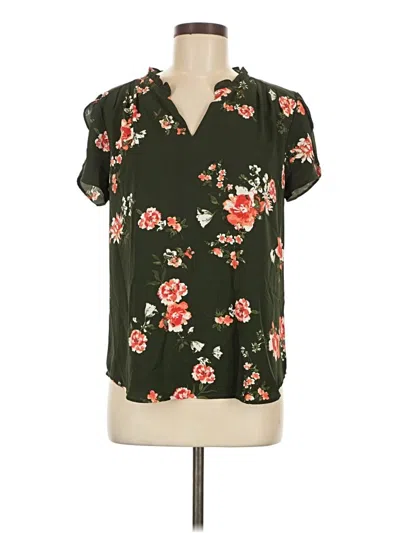 Pre-owned 41hawthorn Short Sleeve Blouse In Green