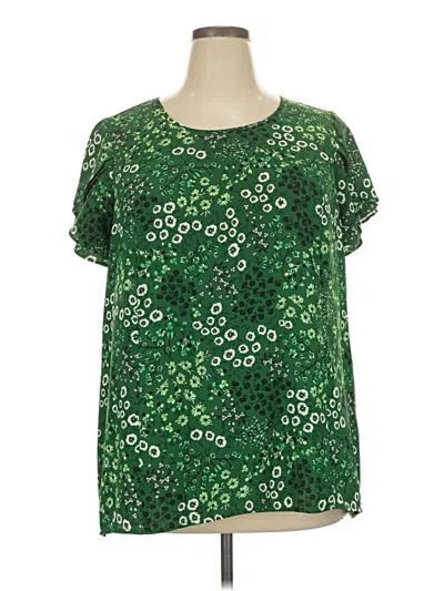Pre-owned 41hawthorn Short Sleeve Blouse In Green