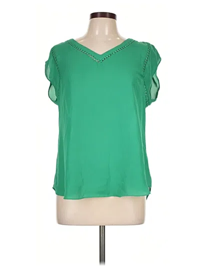 Pre-owned 41hawthorn Short Sleeve Blouse In Green