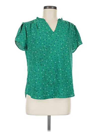 Pre-owned 41hawthorn Short Sleeve Blouse In Green