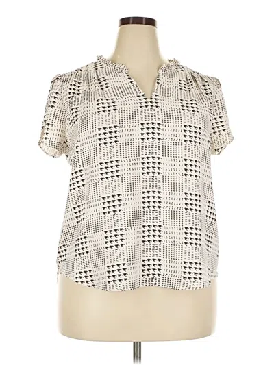 Pre-owned 41hawthorn Short Sleeve Blouse In Ivory