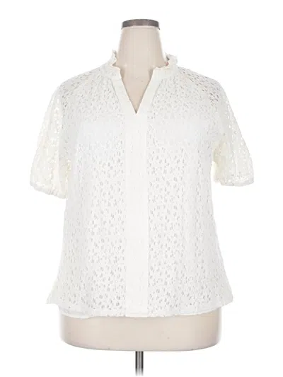 Pre-owned 41hawthorn Short Sleeve Blouse In Ivory