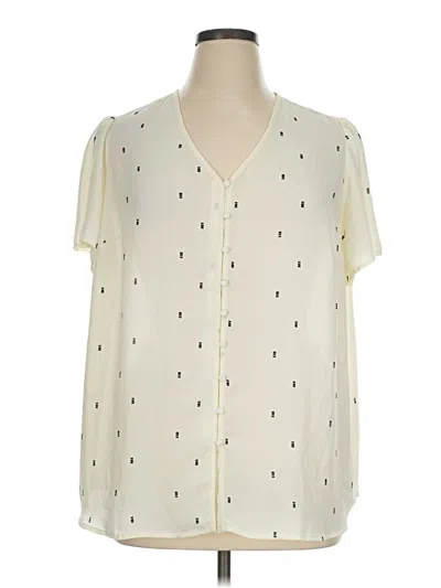 Pre-owned 41hawthorn Short Sleeve Blouse In Ivory