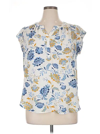 Pre-owned 41hawthorn Short Sleeve Blouse In Ivory