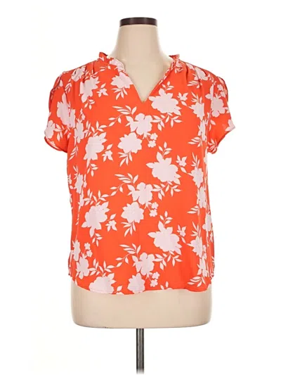 Pre-owned 41hawthorn Short Sleeve Blouse In Orange