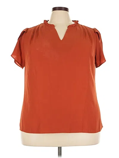 Pre-owned 41hawthorn Short Sleeve Blouse In Orange