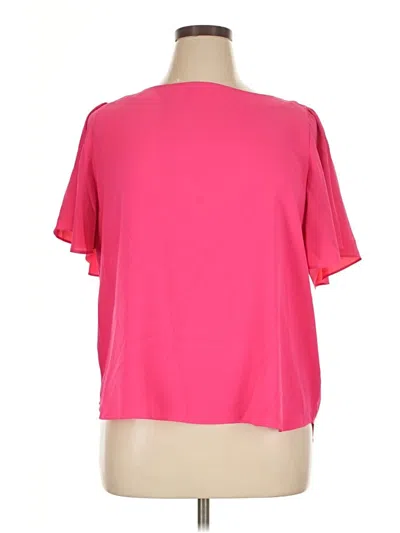 Pre-owned 41hawthorn Short Sleeve Blouse In Pink