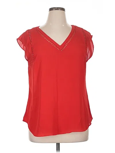 Pre-owned 41hawthorn Short Sleeve Blouse In Red