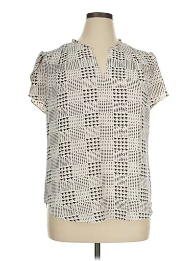 Pre-owned 41hawthorn Short Sleeve Blouse In Silver