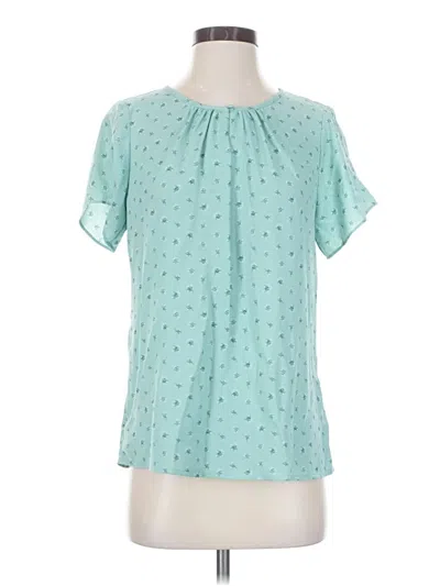 Pre-owned 41hawthorn Short Sleeve Blouse In Teal