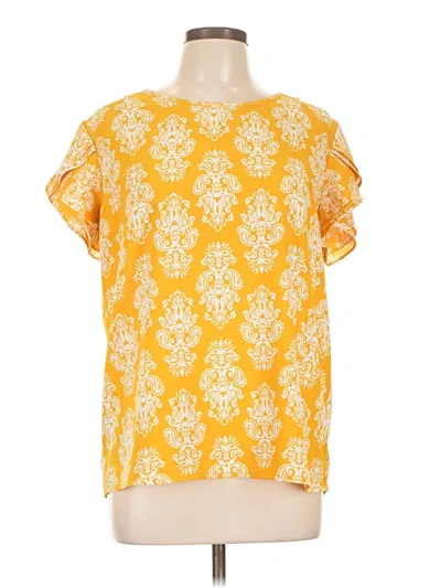 Pre-owned 41hawthorn Short Sleeve Blouse In Yellow