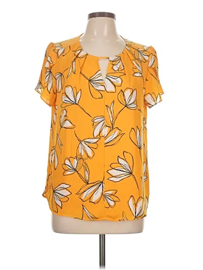 Pre-owned 41hawthorn Short Sleeve Blouse In Yellow