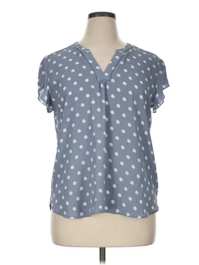 Pre-owned 41hawthorn Short Sleeve Henley Shirt In Blue