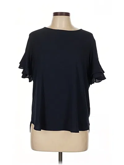 Pre-owned 41hawthorn Short Sleeve Top Black Cold Shoulder Neckline Tops