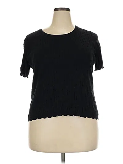 Pre-owned 41hawthorn Short Sleeve Top Black Crew Neck Tops