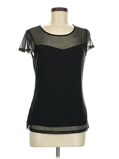 Pre-owned 41hawthorn Short Sleeve Top Black Sweetheart Neckline Tops