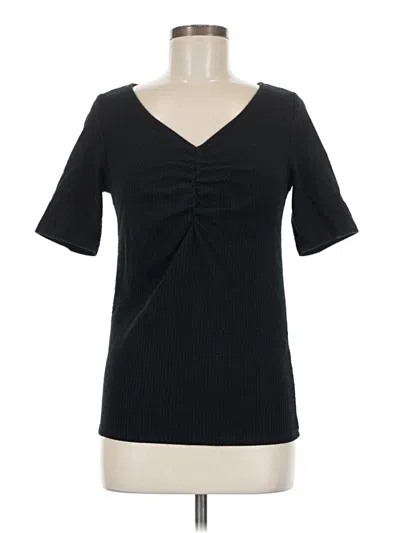 Pre-owned 41hawthorn Short Sleeve Top Black Sweetheart Neckline Tops