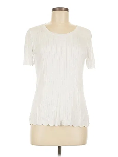 Pre-owned 41hawthorn Short Sleeve Top Ivory Crew Neck Tops