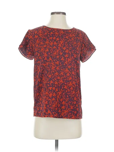 Pre-owned 41hawthorn Short Sleeve Top Orange Square Neckline Tops