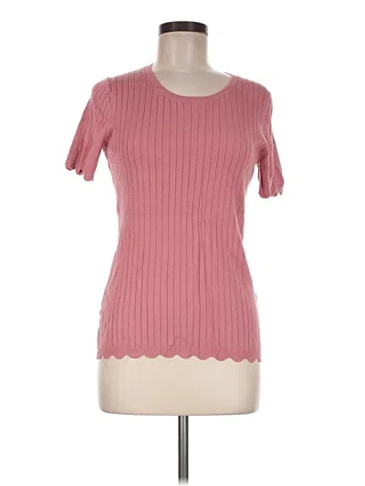 Pre-owned 41hawthorn Short Sleeve Top Pink Sweetheart Neckline Tops