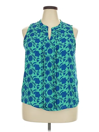 Pre-owned 41hawthorn Sleeveless Blouse In Teal