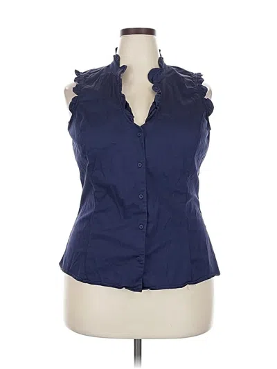 Pre-owned 41hawthorn Sleeveless Button Down Shirt In Blue