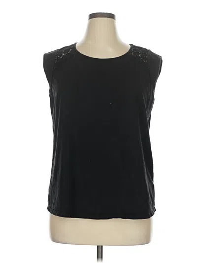 Pre-owned 41hawthorn Sleeveless Top Black Scoop Neck Tops