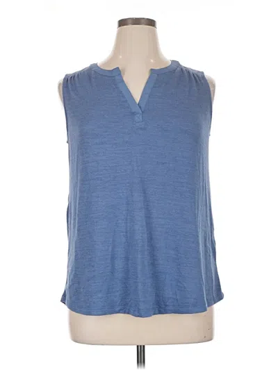 Pre-owned 41hawthorn Sleeveless Top Blue V-neck Tops