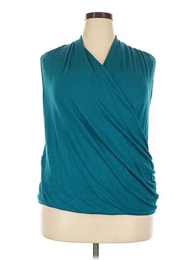 Pre-owned 41hawthorn Sleeveless Top Teal Cowl Neck Tops