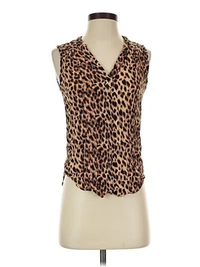 Pre-owned 41hawthorn Tank Top Brown Plunge Neckline Tops
