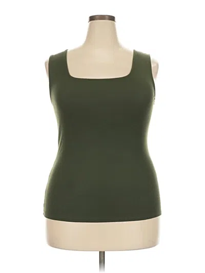 Pre-owned 41hawthorn Tank Top Green Square Neckline Tops