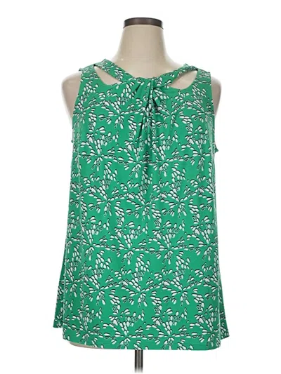 Pre-owned 41hawthorn Tank Top Green Tie Neck Tops