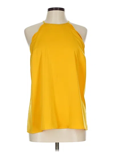 Pre-owned 41hawthorn Tank Top Yellow Halter Neckline Tops