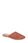 42 Gold Charmed Flats Womens Mecca Tan Leather Slip On Mules Jobb1369 In Red