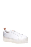 42 Gold Glee Lace Platform Sneaker In White Leather