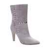 42 Gold Konnie Boots Women's Gray Suede Pointed Toe Cone Heel Booties Jobb962 In Gray
