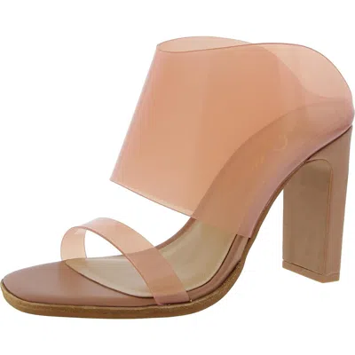 42 Gold Linx Womens Mixed Media Vinyl Mule Sandals In White